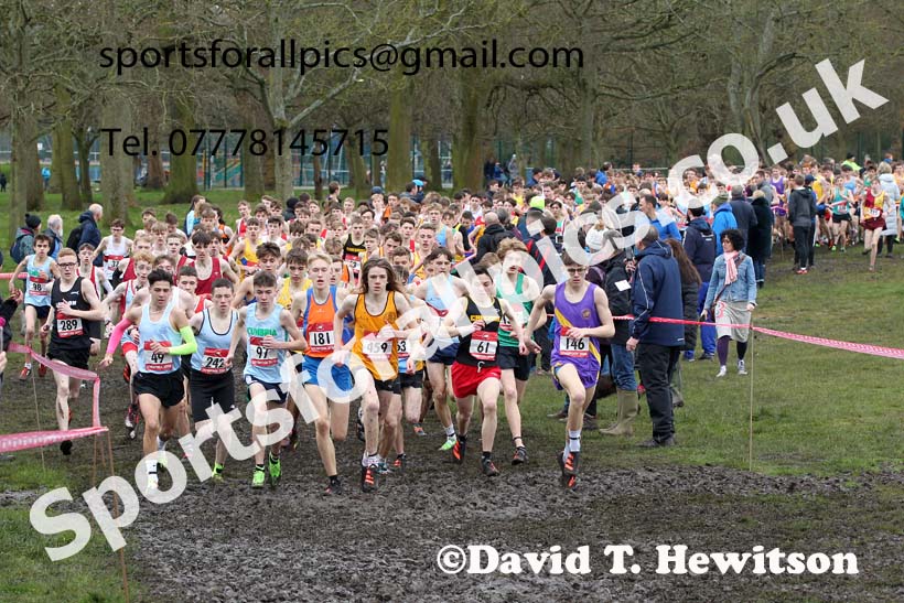 Intermediate boys, 2020 New Balance English Schools Champs., Sefton Park, Liverpool. Photo: David T. Hewitson/Sports for All Pics